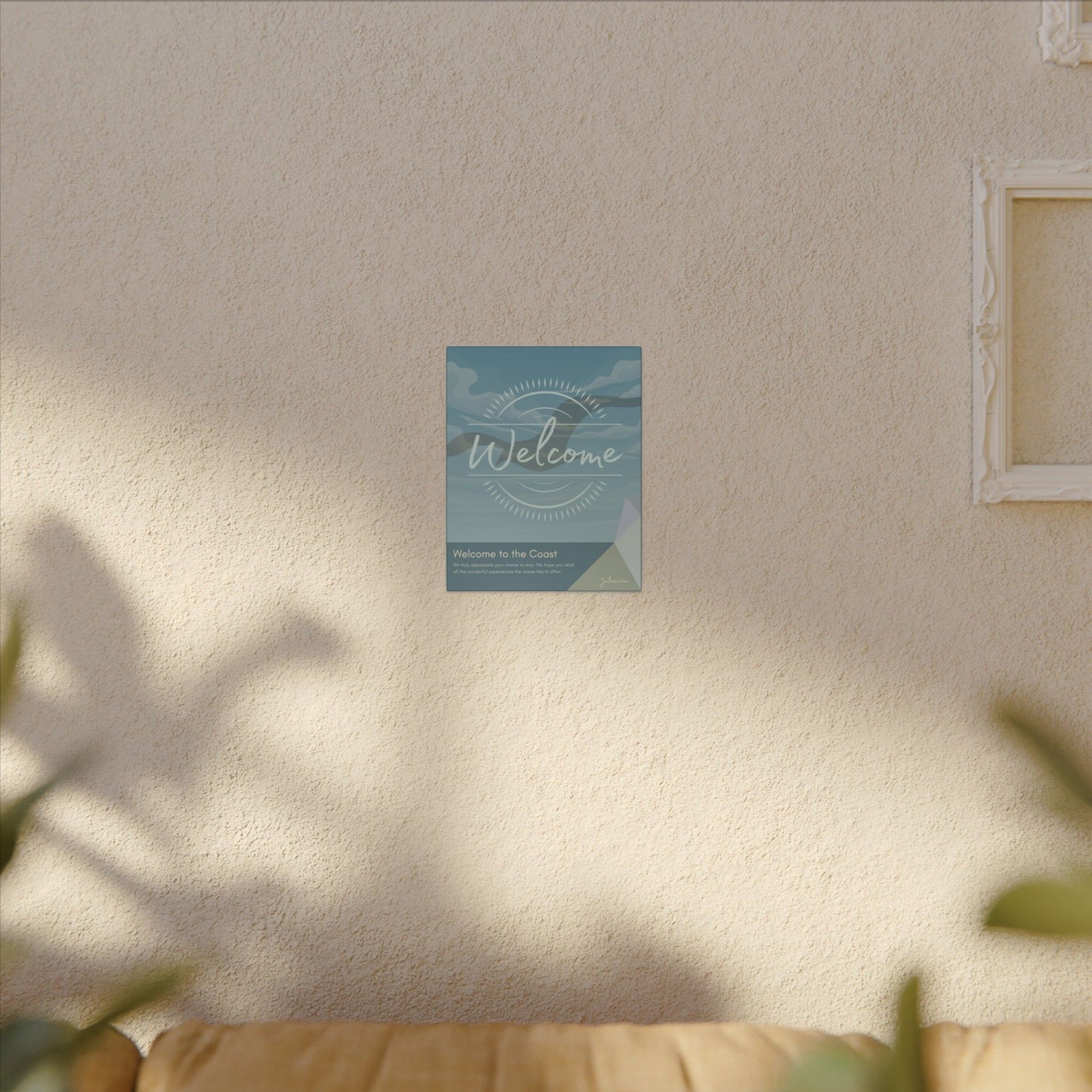 Seagull Canvas Welcome Sign for Airbnb Hosts (Welcome to the Coast) Vista Nuovo Fine Art Prints by Juliana2me