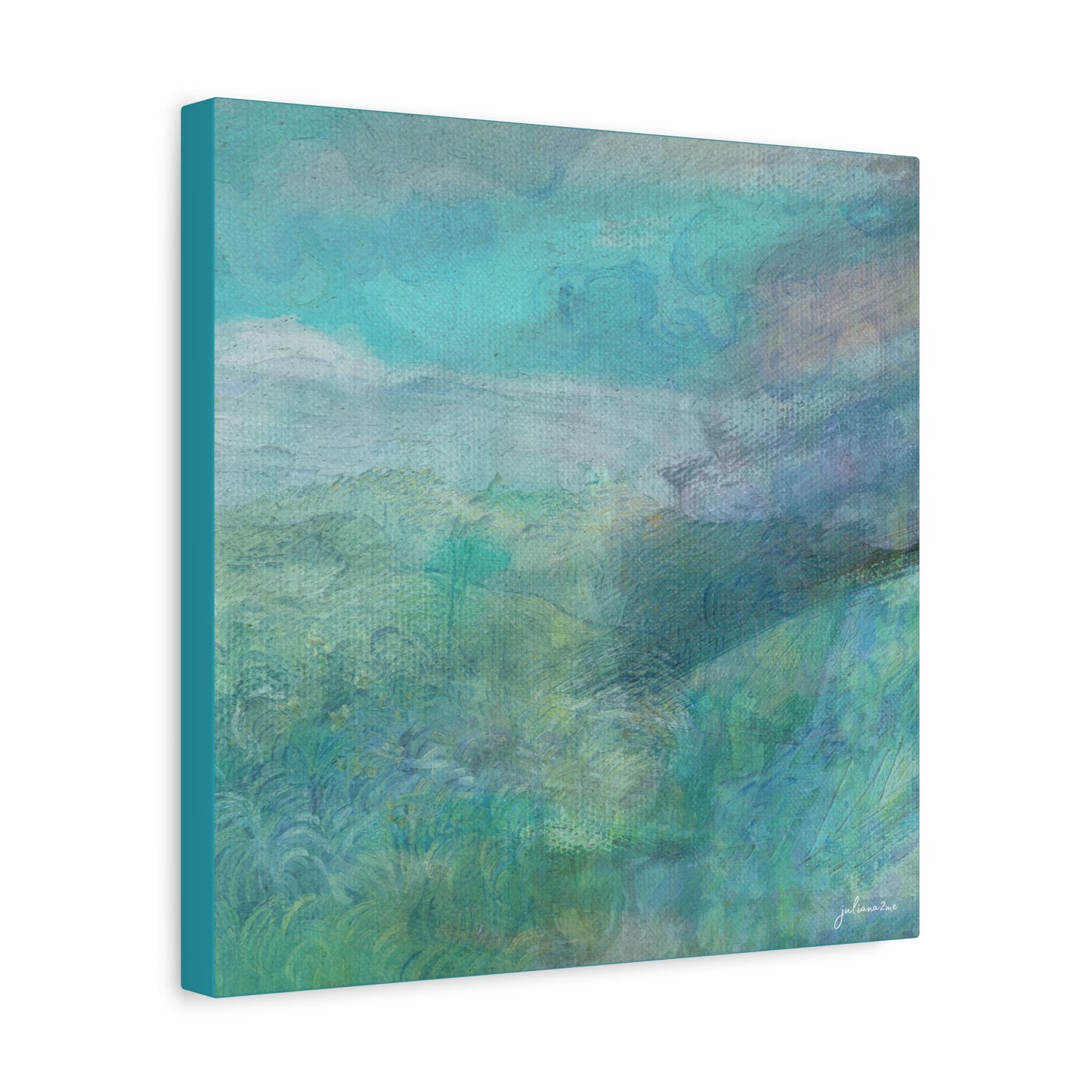 "Tealy" Canvas Art Print for Beach, Lake or City Vacation Homes Vista Nuovo Fine Art Prints by Juliana2me