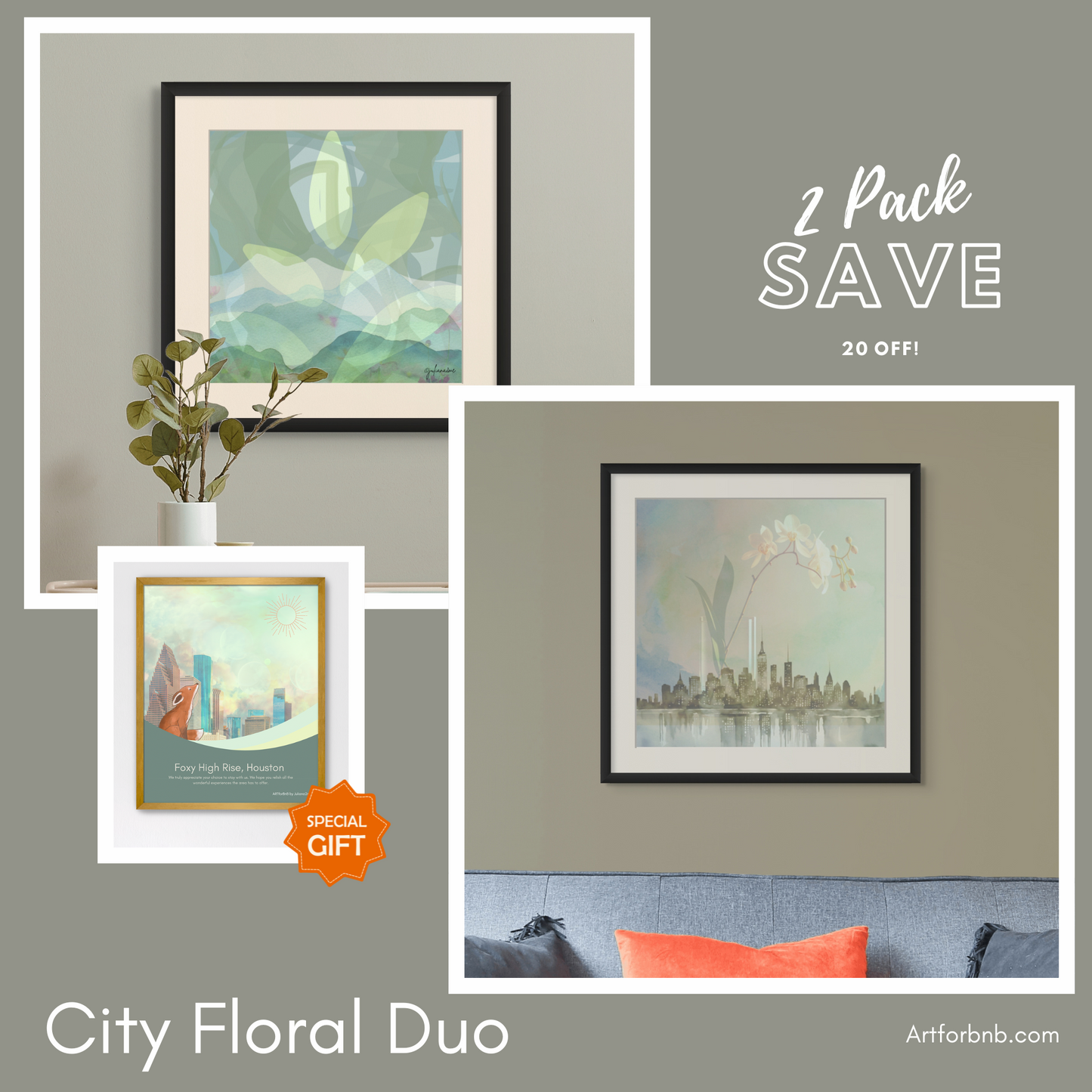 City Floral Duo