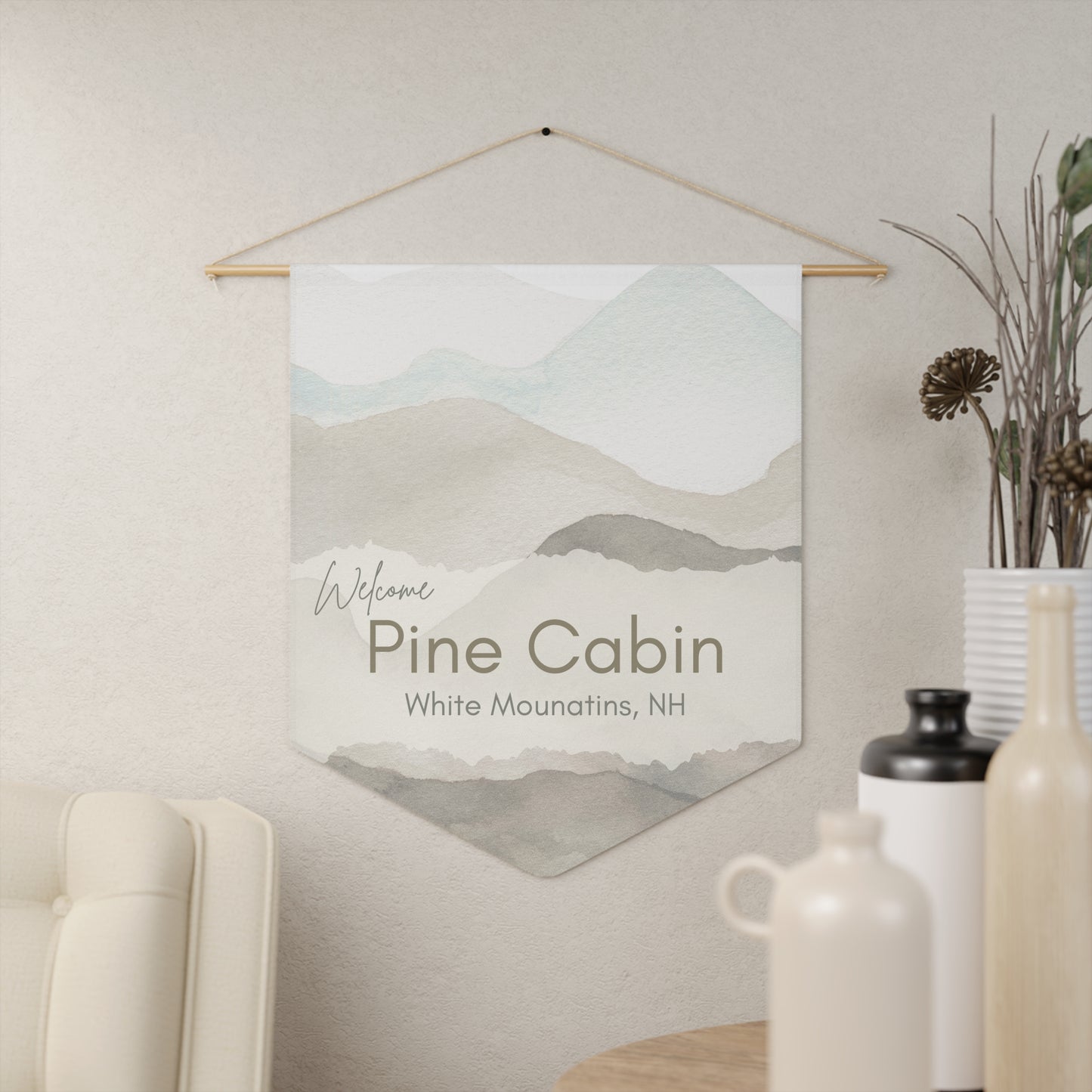 Welcome Banner with the Name and location of your Airbnb to welcome your guests Vista Nuovo Fine Art Prints by Juliana2me