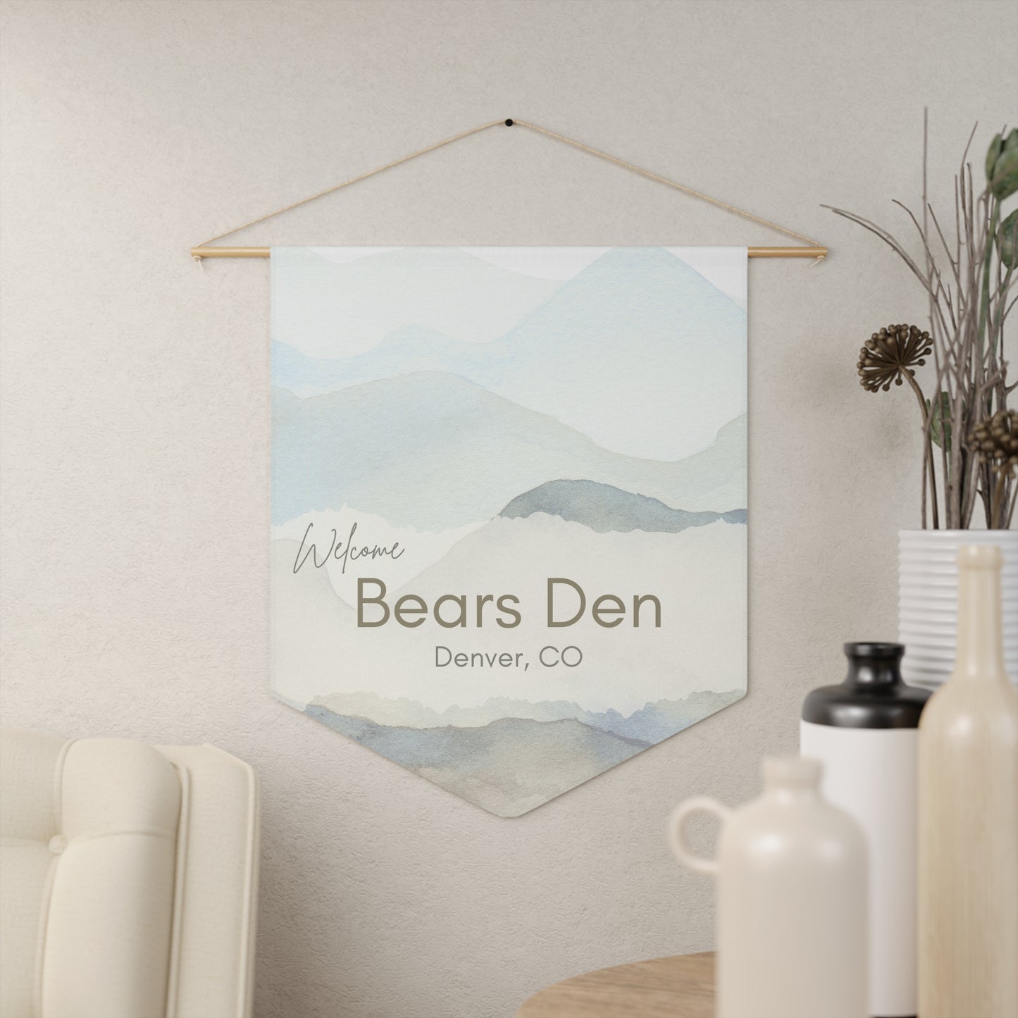 Welcome Banner with the Name and location of your Airbnb to welcome your guests Vista Nuovo Fine Art Prints by Juliana2me
