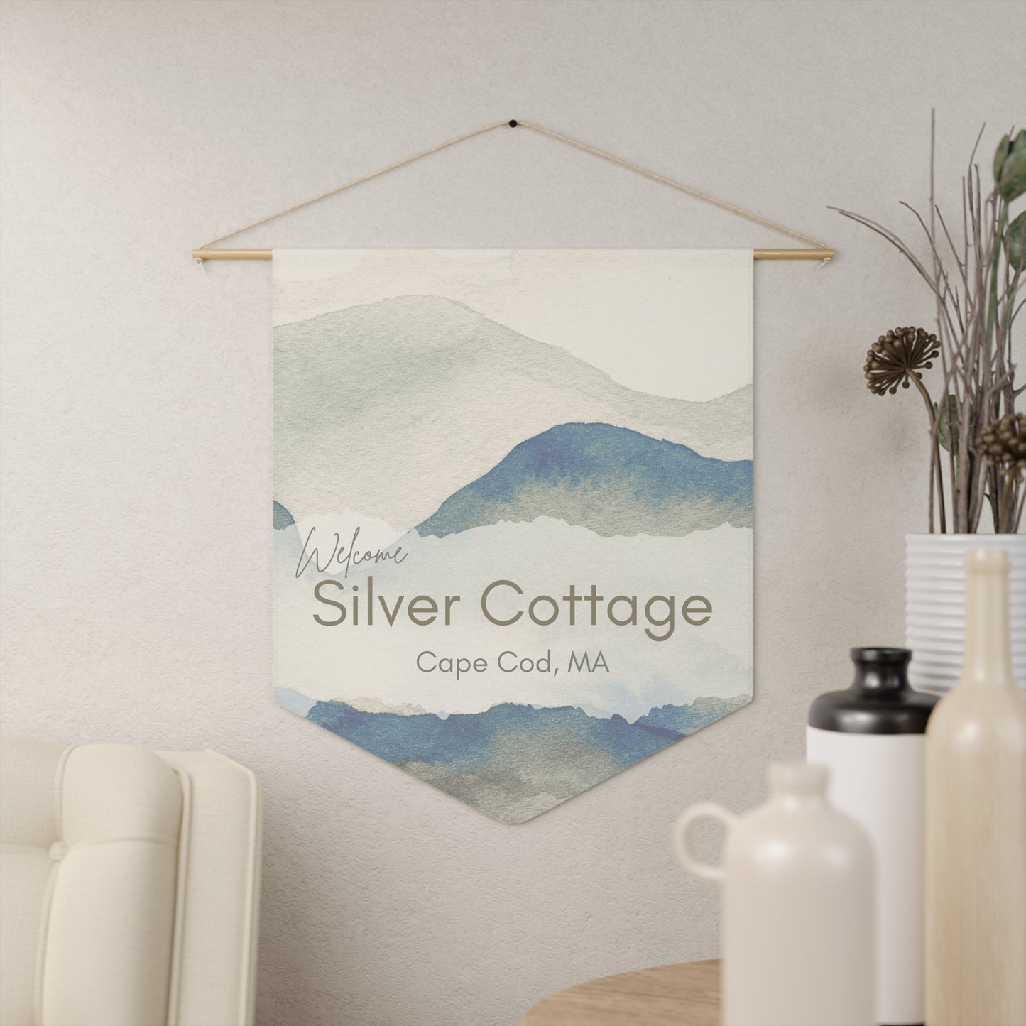 Welcome Banner with the Name and location of your Airbnb to welcome your guests Vista Nuovo Fine Art Prints by Juliana2me