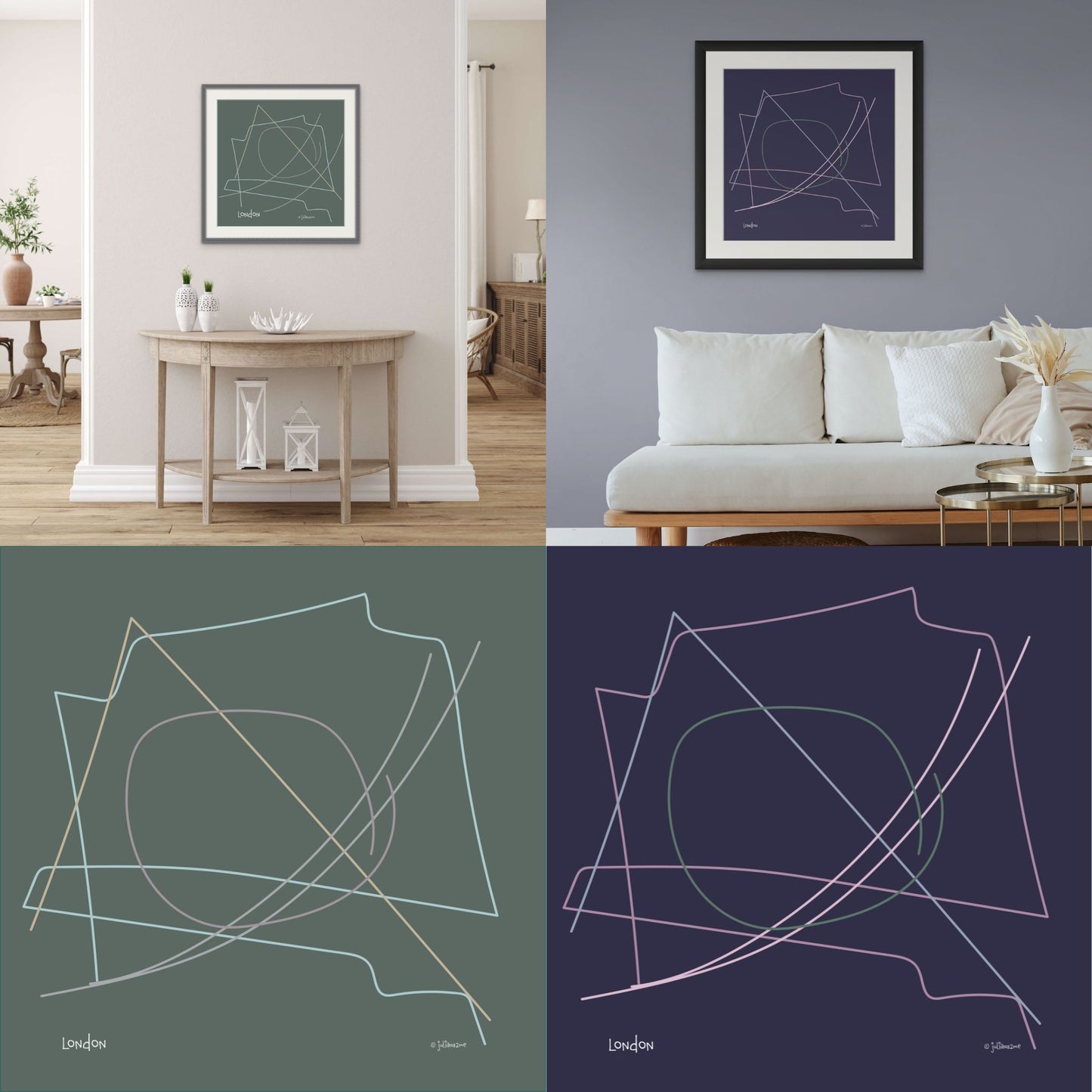 Mini Major Cities Limited Edition Fine Art Prints (framed) Vista Nuovo Fine Art Prints by Juliana2me