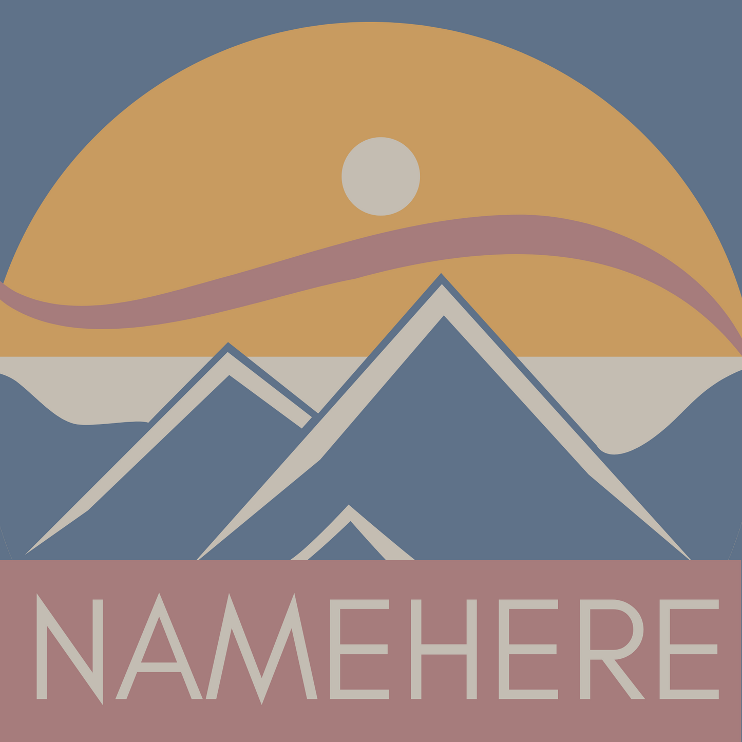 Mountain Sunset Logo, for your, Boho Airbnb Home Decor, Adventure Wall Art Vista Nuovo Fine Art Prints by Juliana2me