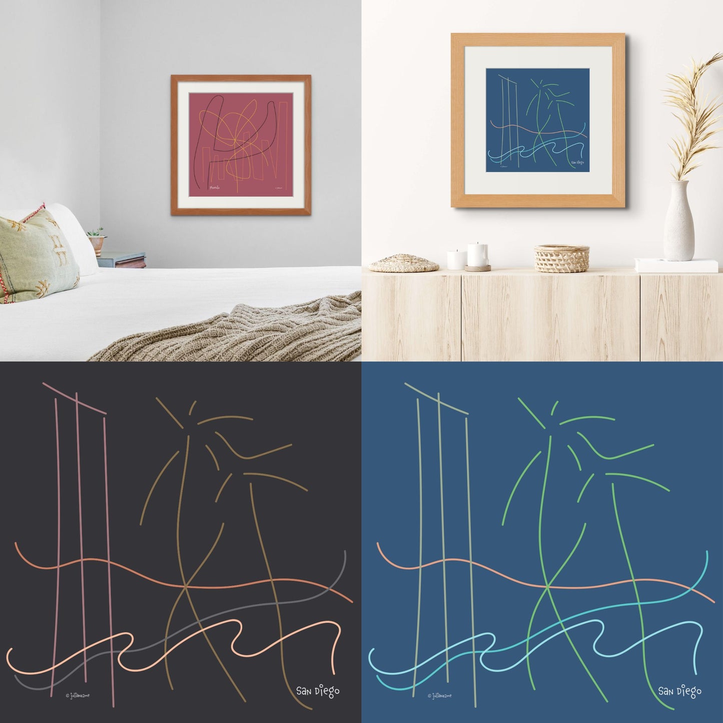 Mini Major Cities Limited Edition Fine Art Prints (framed) Vista Nuovo Fine Art Prints by Juliana2me