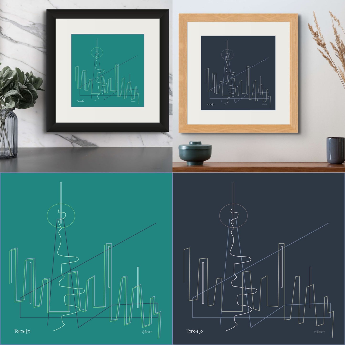 Mini Major Cities Limited Edition Fine Art Prints (framed) Vista Nuovo Fine Art Prints by Juliana2me