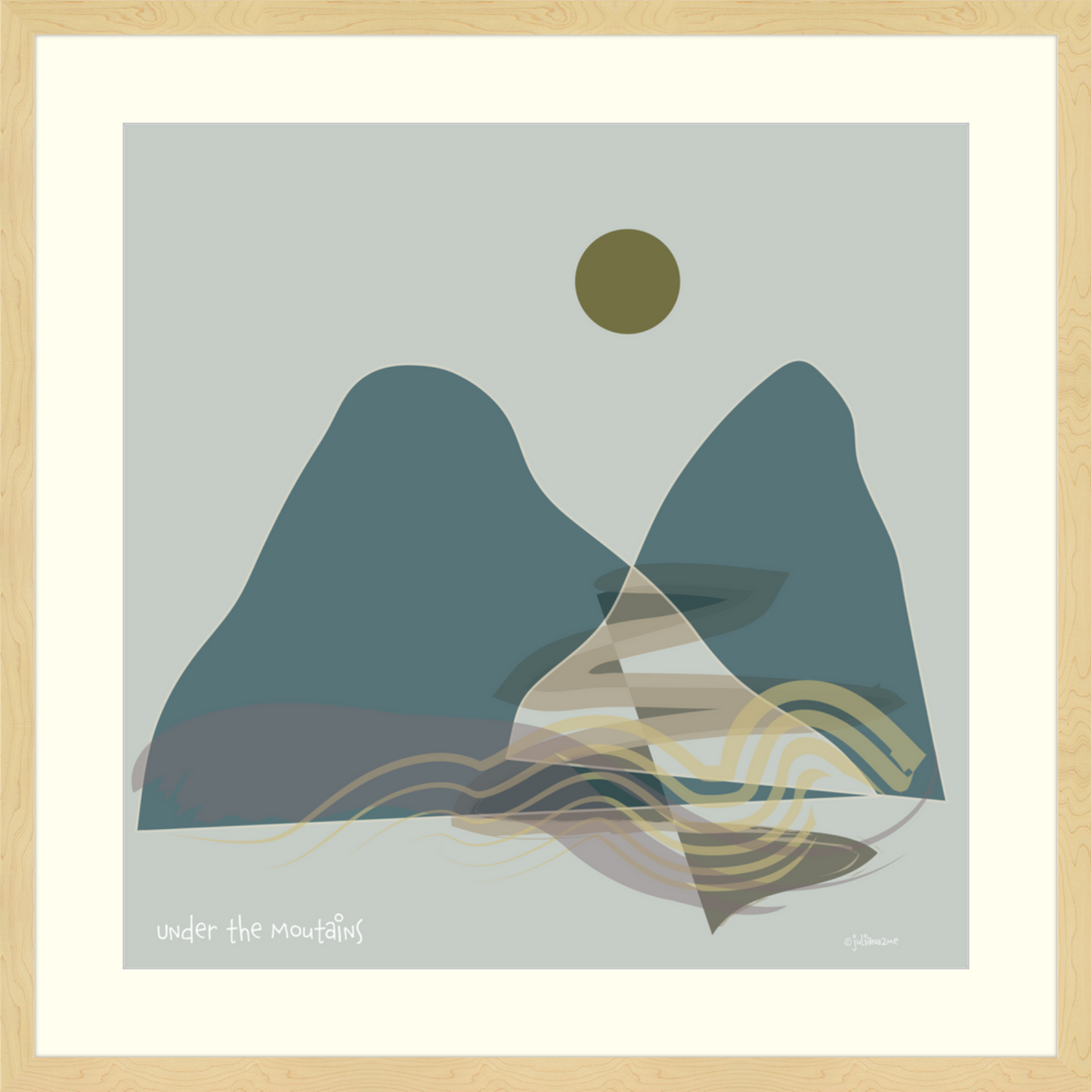 Under the Mountains (Soft) in Thin Sand frame Medio Custom Order Vista Nuovo Fine Art Prints by Juliana2me