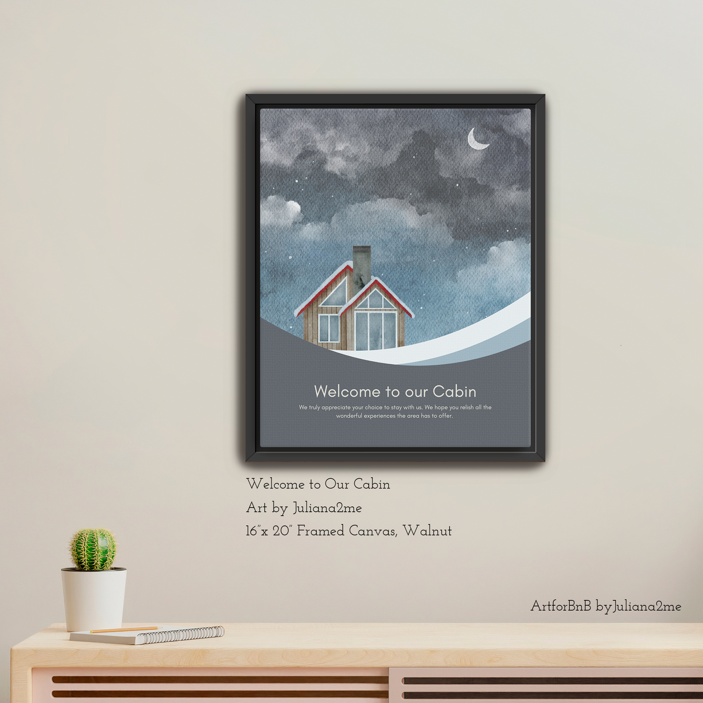 "Watercolor Welcome"  Personalized Welcome Sign for Airbnb Vacation Rental Homes Vista Nuovo Fine Art Prints by Juliana2me