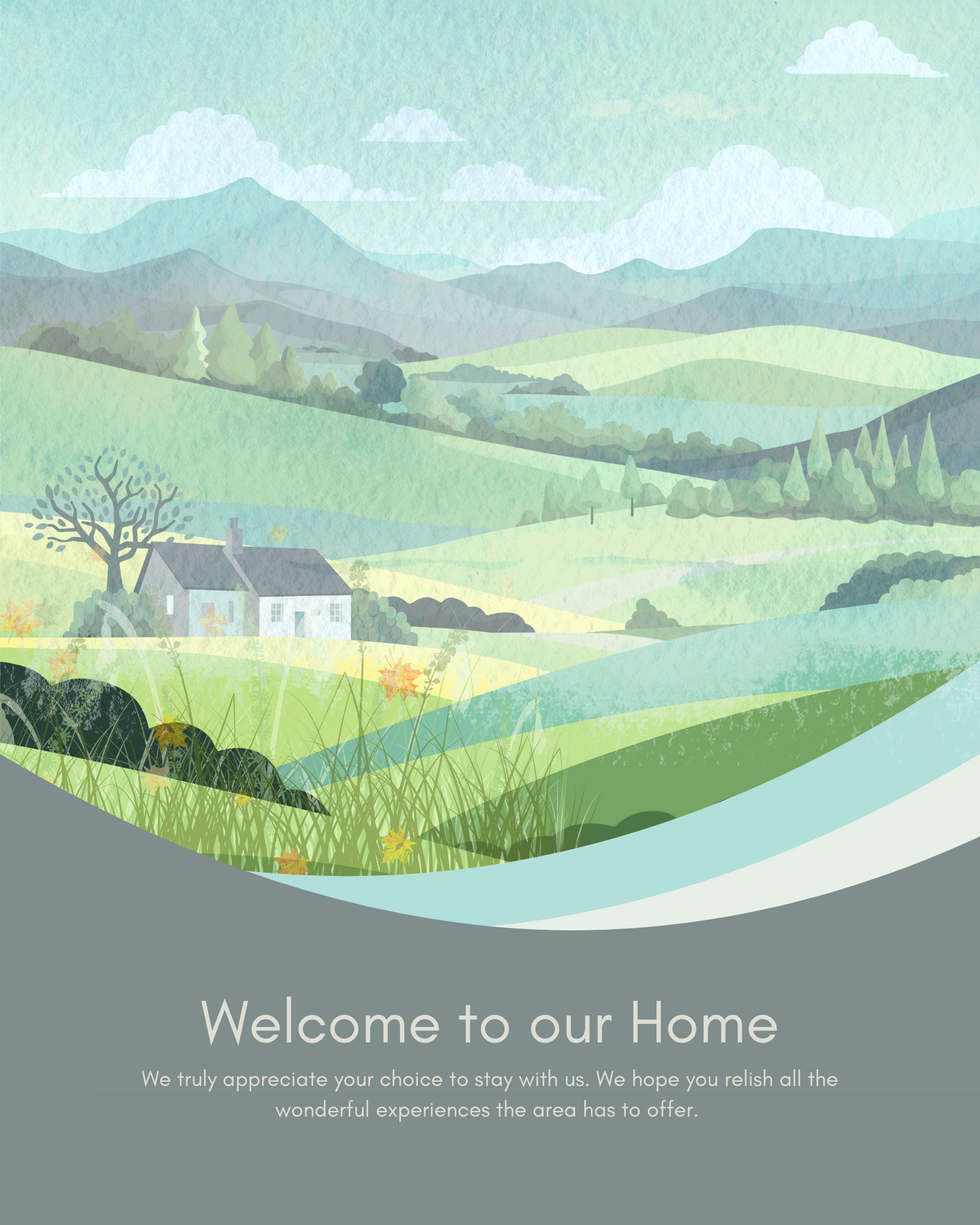 "Watercolor Welcome"  Personalized Welcome Sign for Airbnb Vacation Rental Homes Vista Nuovo Fine Art Prints by Juliana2me