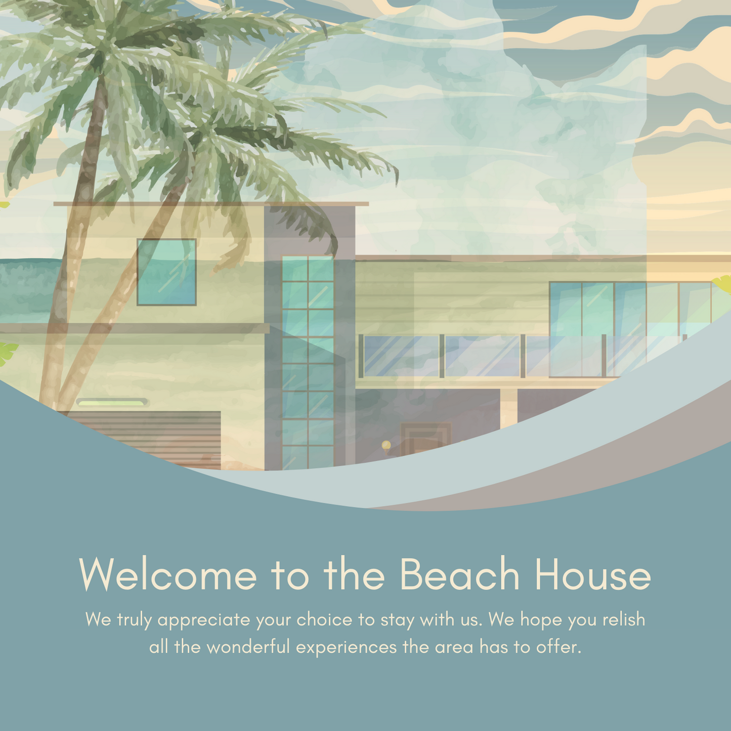 "Watercolor Welcome"  Personalized Welcome Sign for Airbnb Vacation Rental Homes Vista Nuovo Fine Art Prints by Juliana2me