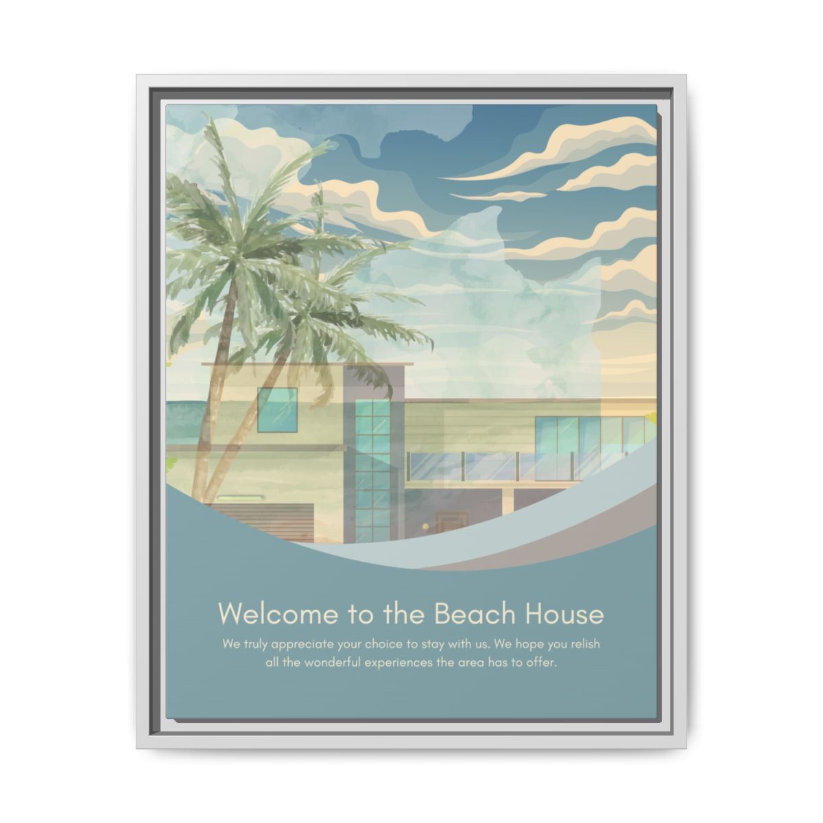 "Watercolor Welcome"  Personalized Welcome Sign for Airbnb Vacation Rental Homes Vista Nuovo Fine Art Prints by Juliana2me