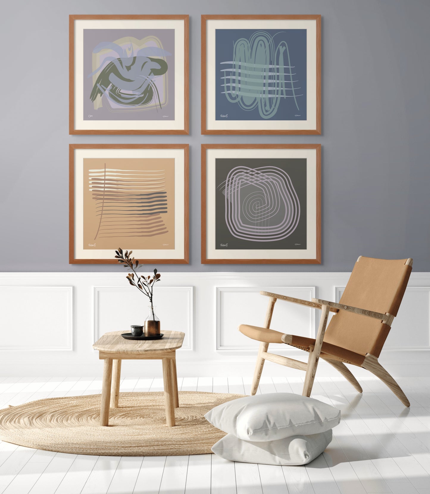 OM, Shanti Shanti Shanti (Gallery Wall) 4 framed prints