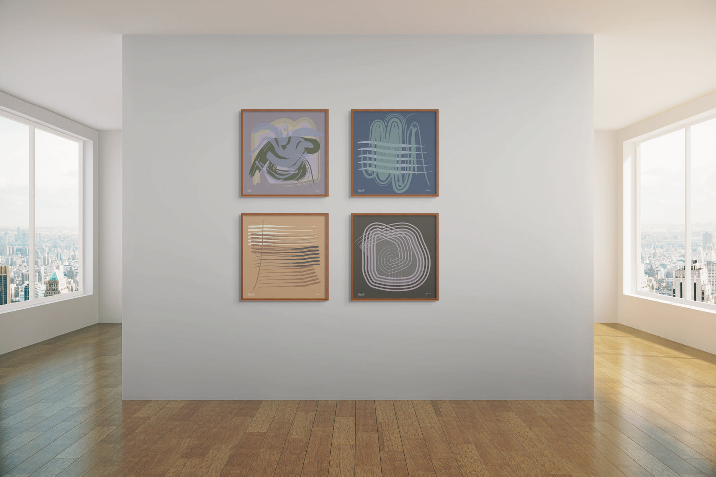 OM, Shanti Shanti Shanti (Gallery Wall) 4 framed prints Vista Nuovo Fine Art Prints by Juliana2me