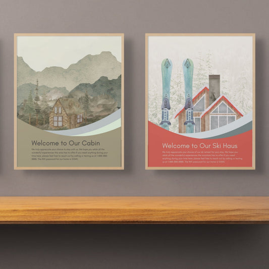 "Watercolor Welcome"  Personalized Welcome Sign for Airbnb Vacation Rental Homes