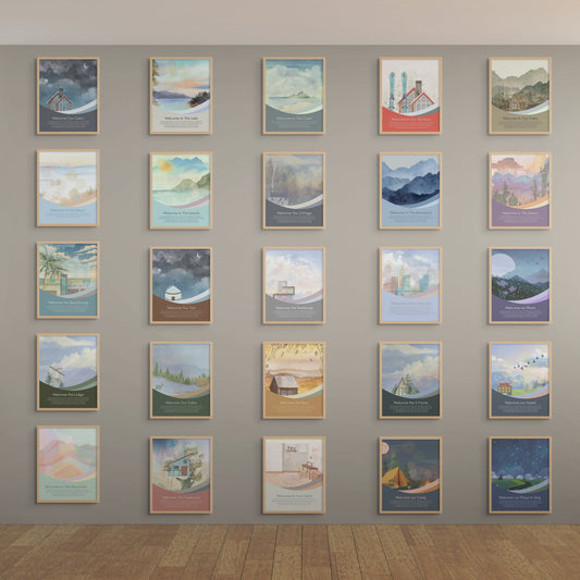 "Watercolor Welcome"  Personalized Welcome Sign for Airbnb Vacation Rental Homes