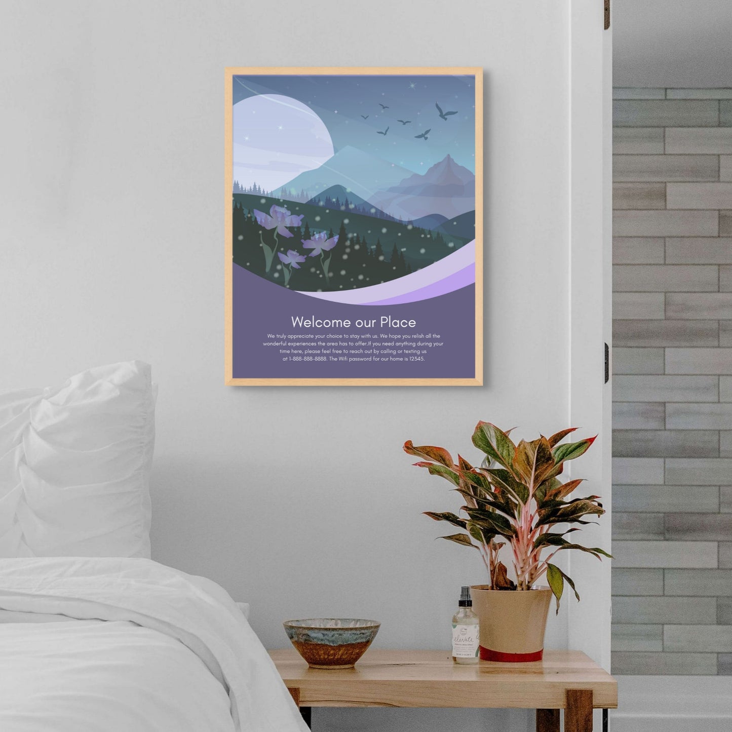 "Watercolor Welcome"  Personalized Welcome Sign for Airbnb Vacation Rental Homes Vista Nuovo Fine Art Prints by Juliana2me