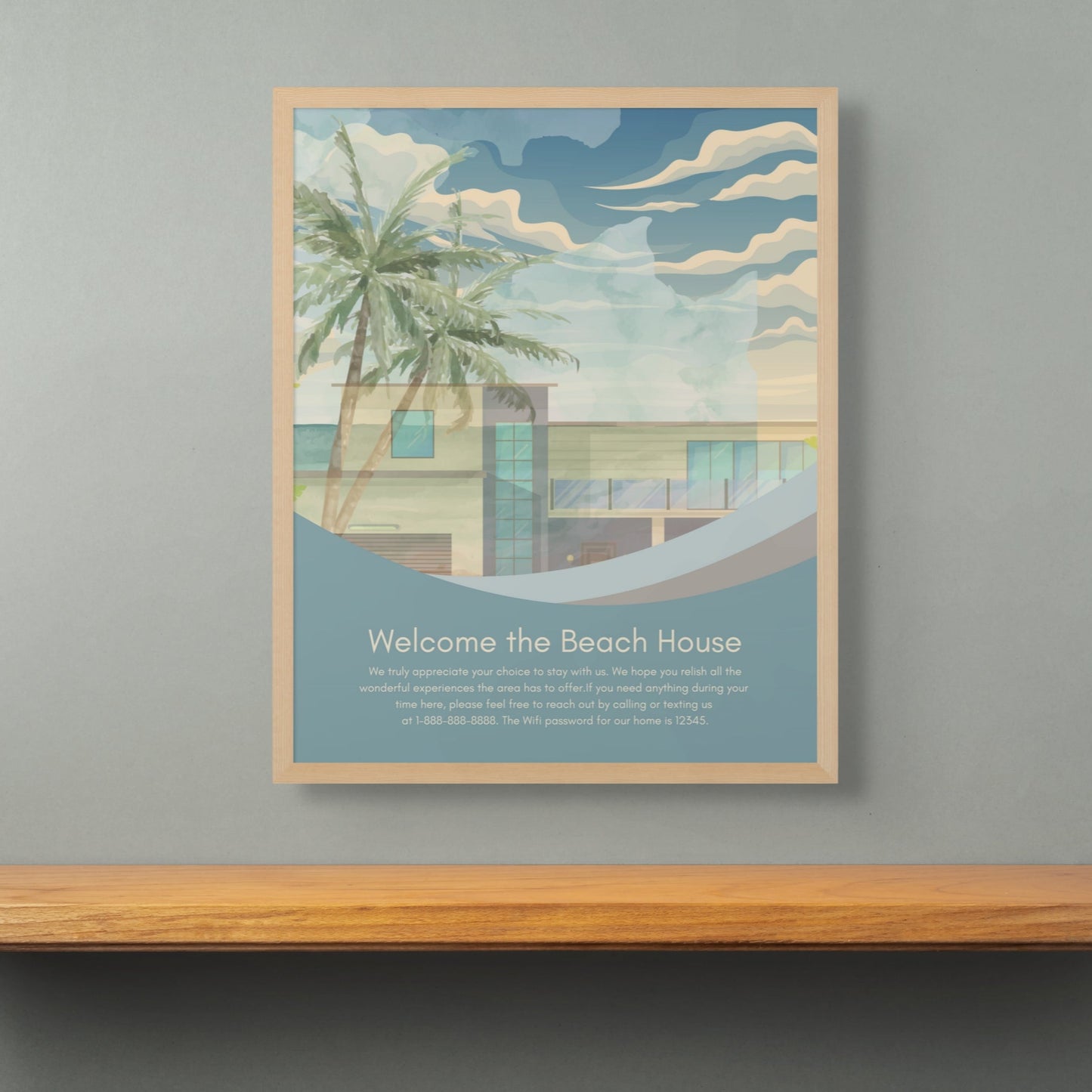 "Watercolor Welcome"  Personalized Welcome Sign for Airbnb Vacation Rental Homes Vista Nuovo Fine Art Prints by Juliana2me