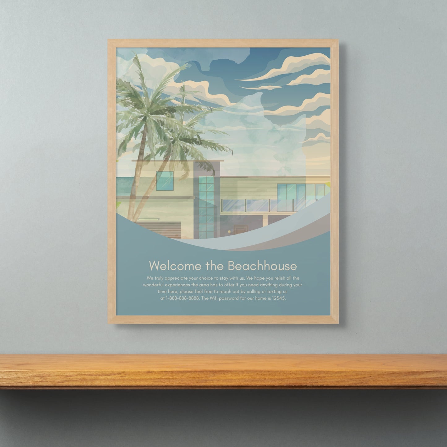 "Watercolor Welcome"  Personalized Welcome Sign for Airbnb Vacation Rental Homes Vista Nuovo Fine Art Prints by Juliana2me