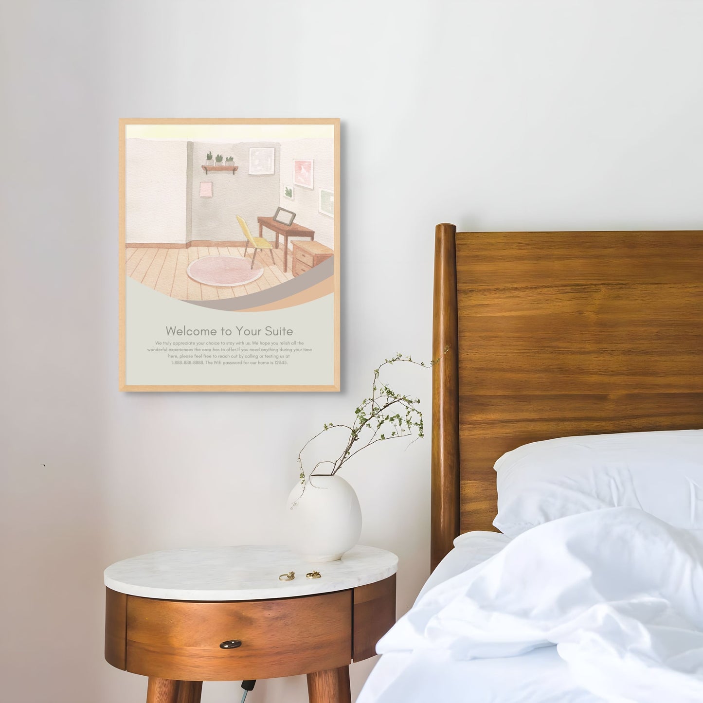 "Watercolor Welcome"  Personalized Welcome Sign for Airbnb Vacation Rental Homes Vista Nuovo Fine Art Prints by Juliana2me