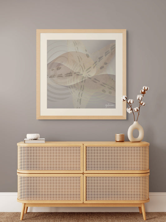 "Beach Spin Starfish" Minimalistic Soft Neutral Fine Art Print for Aibnb Vrbo- Your Vacation Home