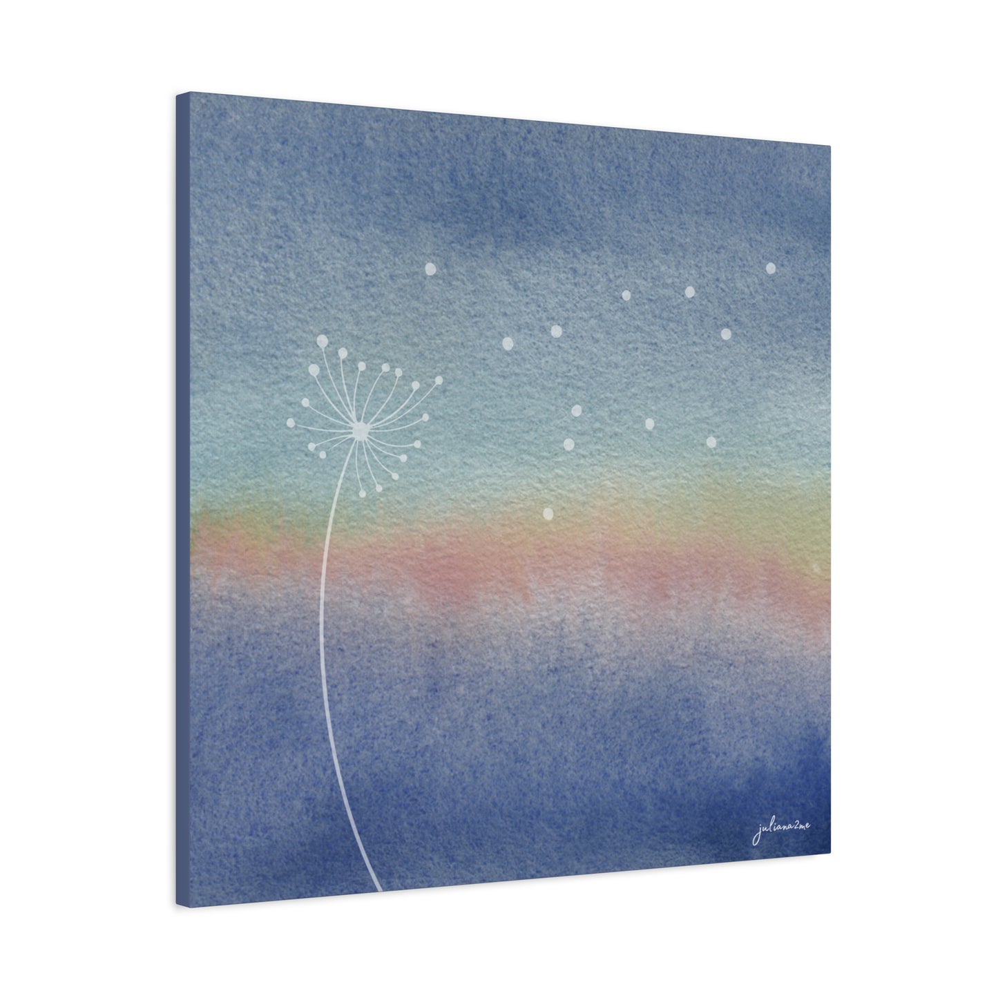 Almost Dandelion, Dreamy Canvas Wall Art, Watercolor Decor, Nature Inspired Home Decor, Wall Hanging Artwork for Airbnb Vacation Rental Homes Vista Nuovo Fine Art Prints by Juliana2me