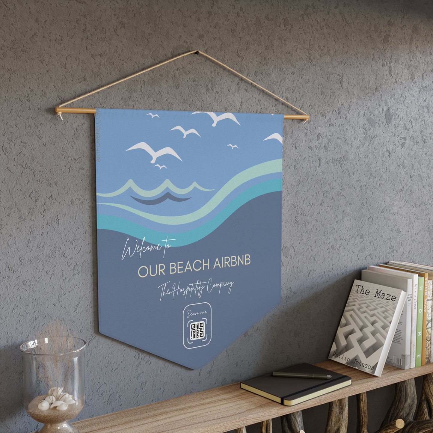 Simple & Practical BEACH Welcome Pennant Vista Nuovo Fine Art Prints by Juliana2me