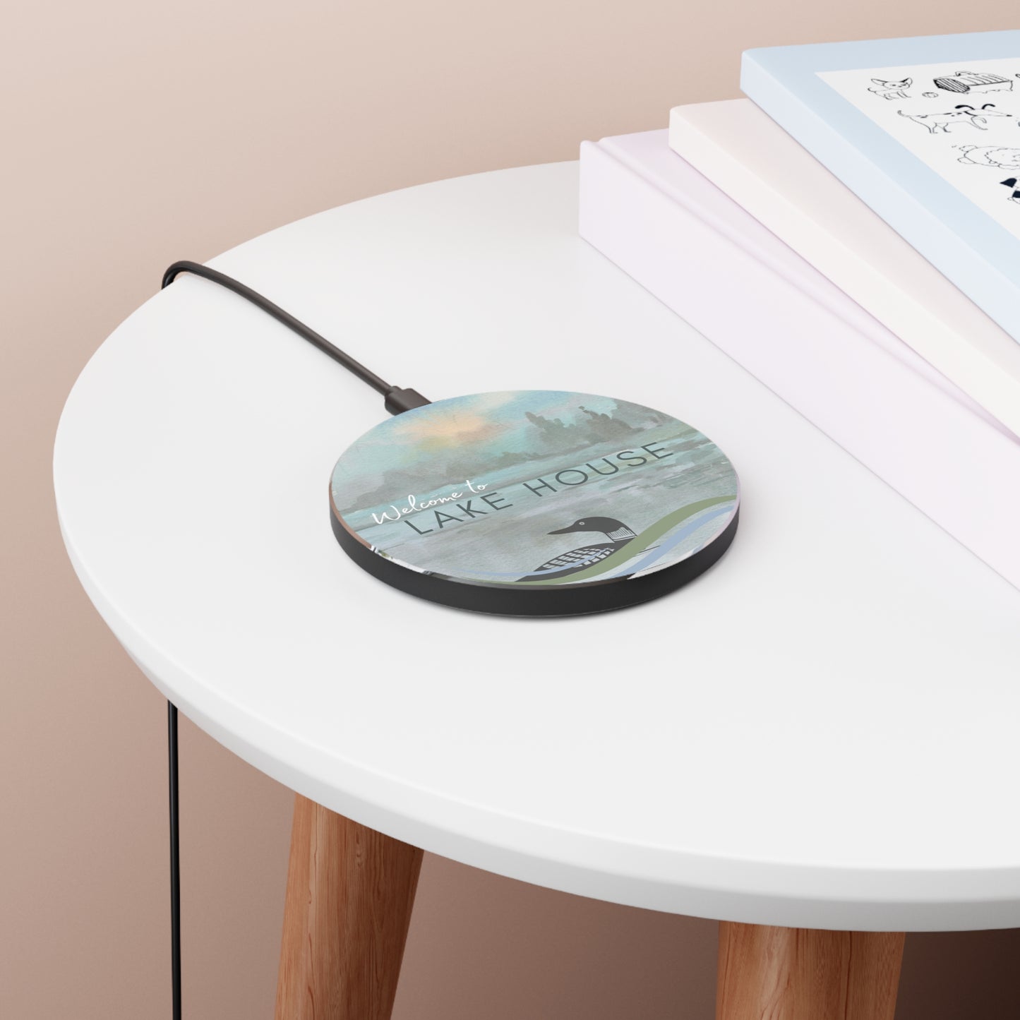 Airbnb Lake House Personalized Wireless Charger Vista Nuovo Fine Art Prints by Juliana2me