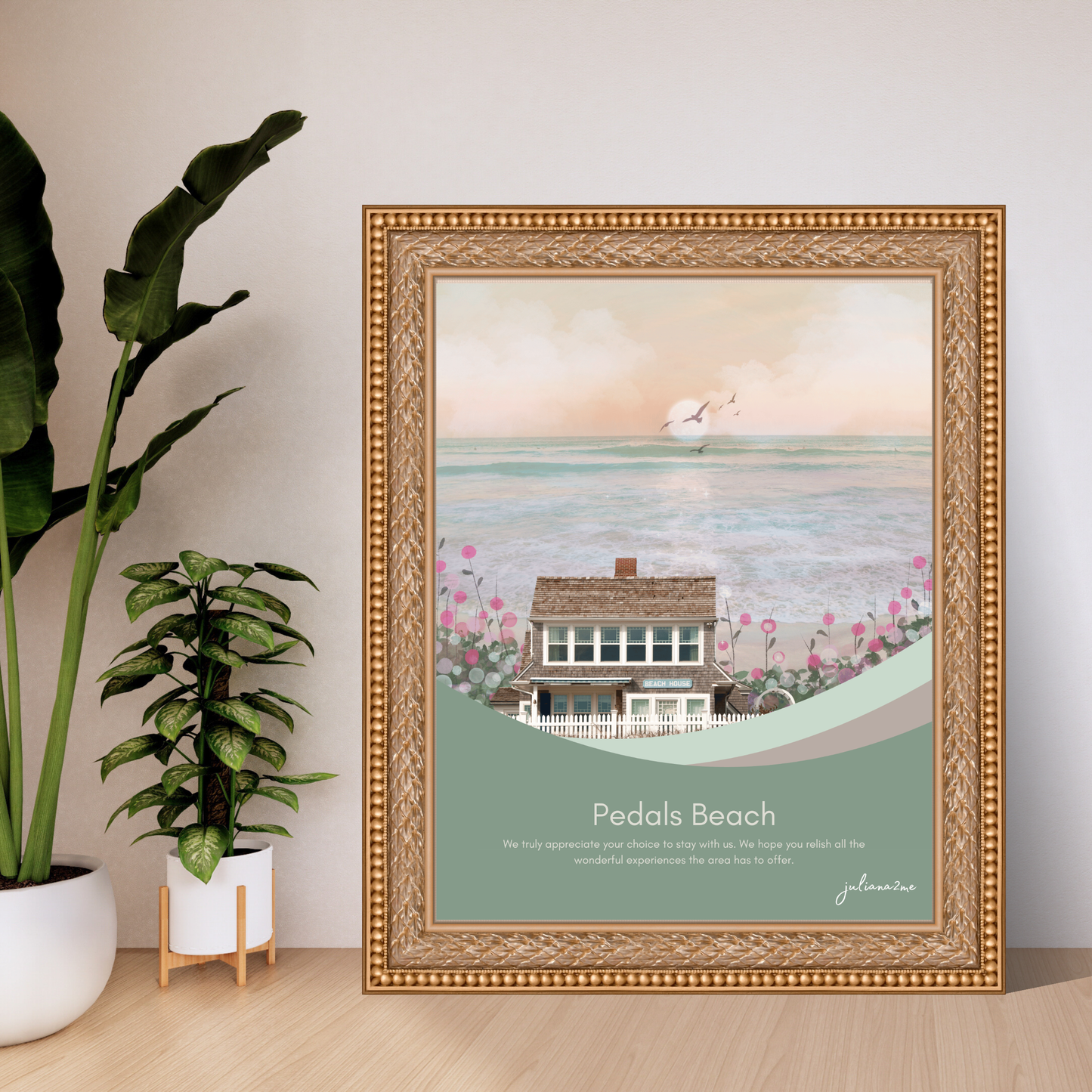 "Wonderful Welcome" Semi-Custom Airbnb Welcome Sign with your Photo Vista Nuovo Fine Art Prints by Juliana2me
