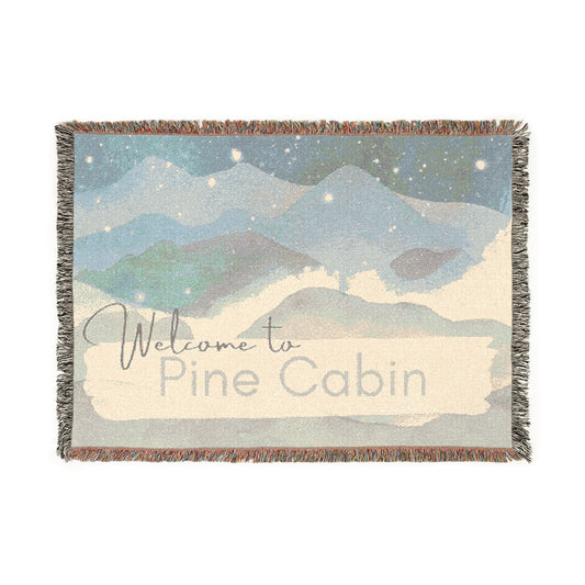 Personalized Mountain Welcome Woven Blanket