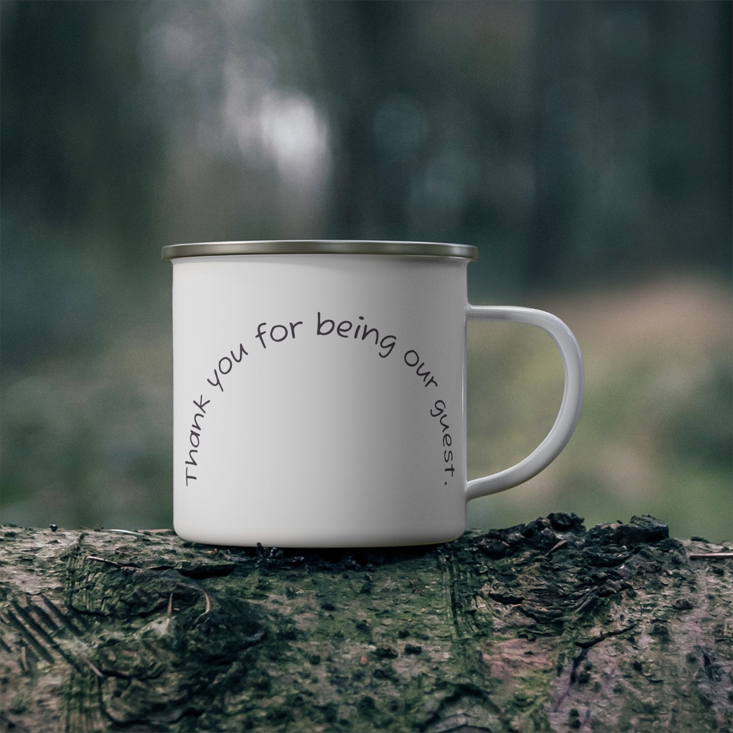Thank You, Guest Appreciation, Enamel Camping Mug Hostess Gift Vista Nuovo Fine Art Prints by Juliana2me