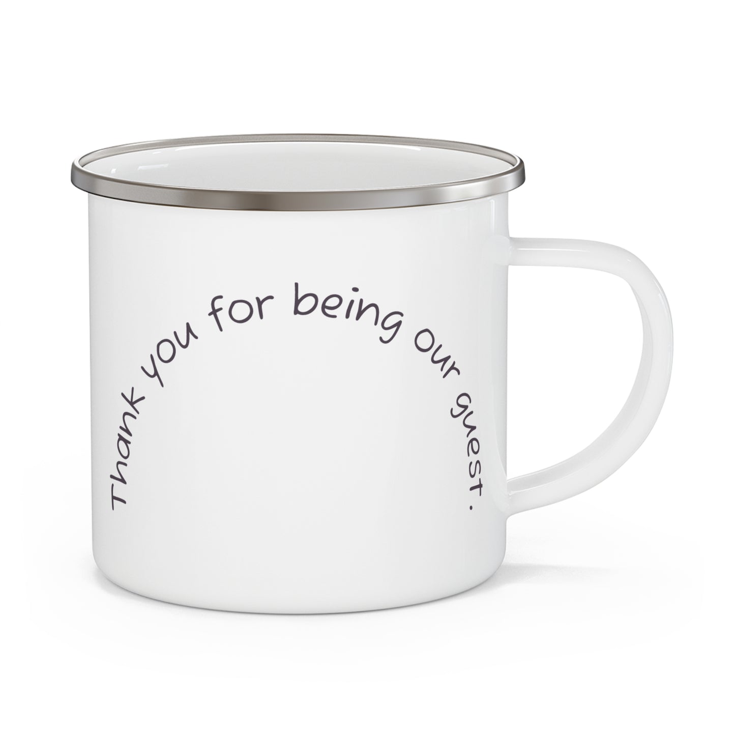 Thank You, Guest Appreciation, Enamel Camping Mug Hostess Gift Vista Nuovo Fine Art Prints by Juliana2me