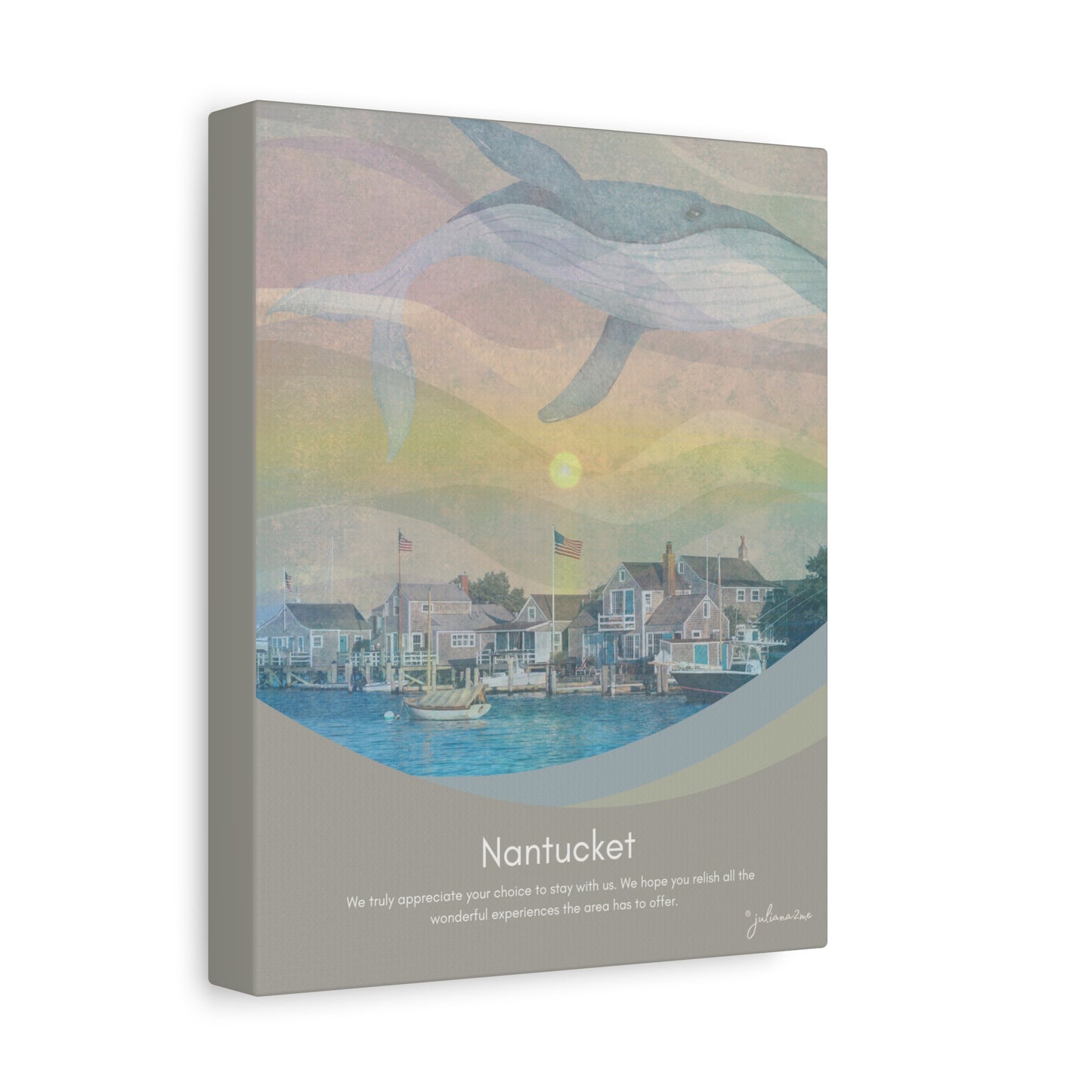 Nantucket Canvas Welcome Sign for Airbnb Hosts Vista Nuovo Fine Art Prints by Juliana2me