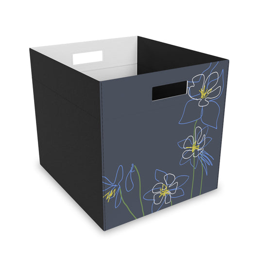 Felt Storage Box - Blue Columbine Chic Organizer for Airbnb Towels & Linens