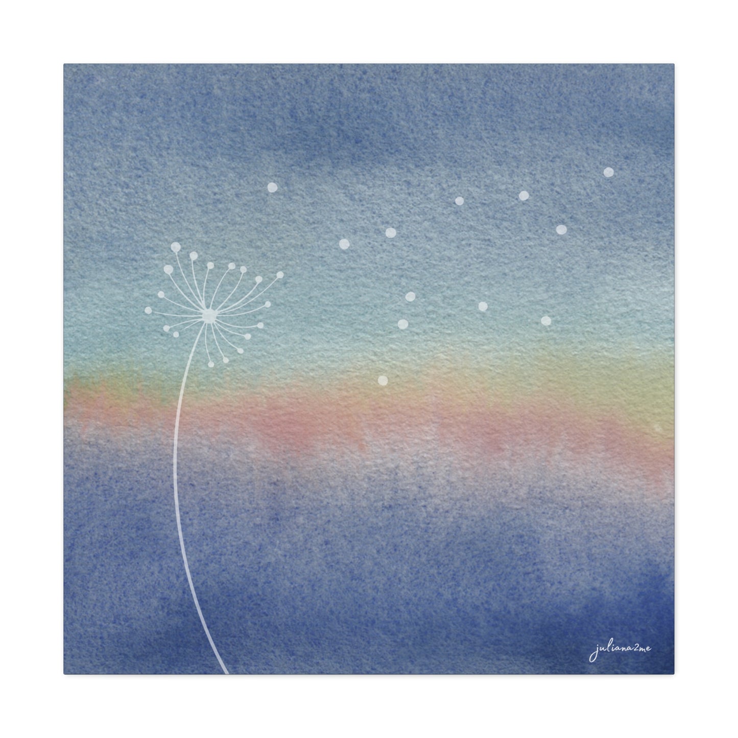 Almost Dandelion, Dreamy Canvas Wall Art, Watercolor Decor, Nature Inspired Home Decor, Wall Hanging Artwork for Airbnb Vacation Rental Homes Vista Nuovo Fine Art Prints by Juliana2me