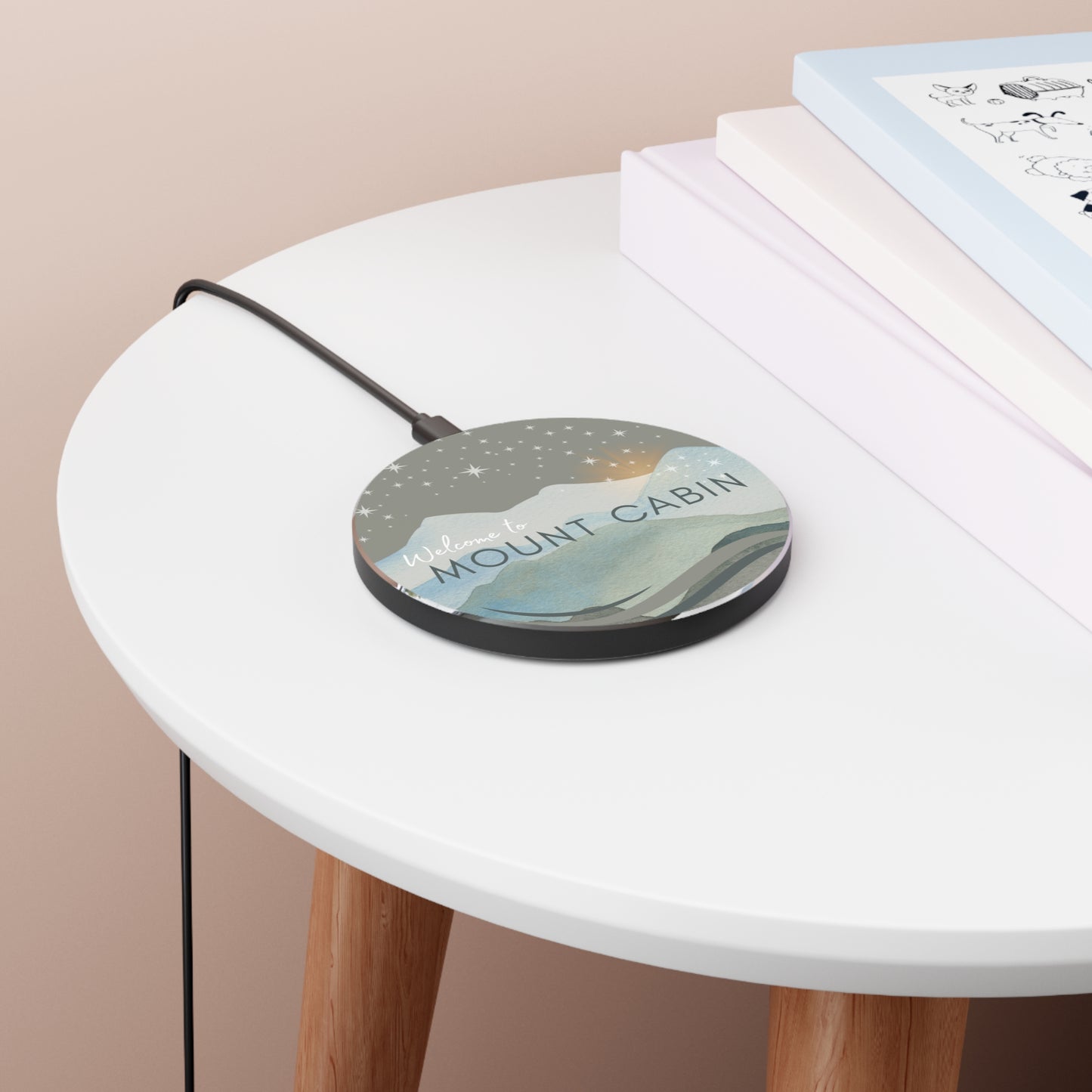 Wireless Charger - Mountain Design Charging Pad for Your Airbnb Cabin Vista Nuovo Fine Art Prints by Juliana2me