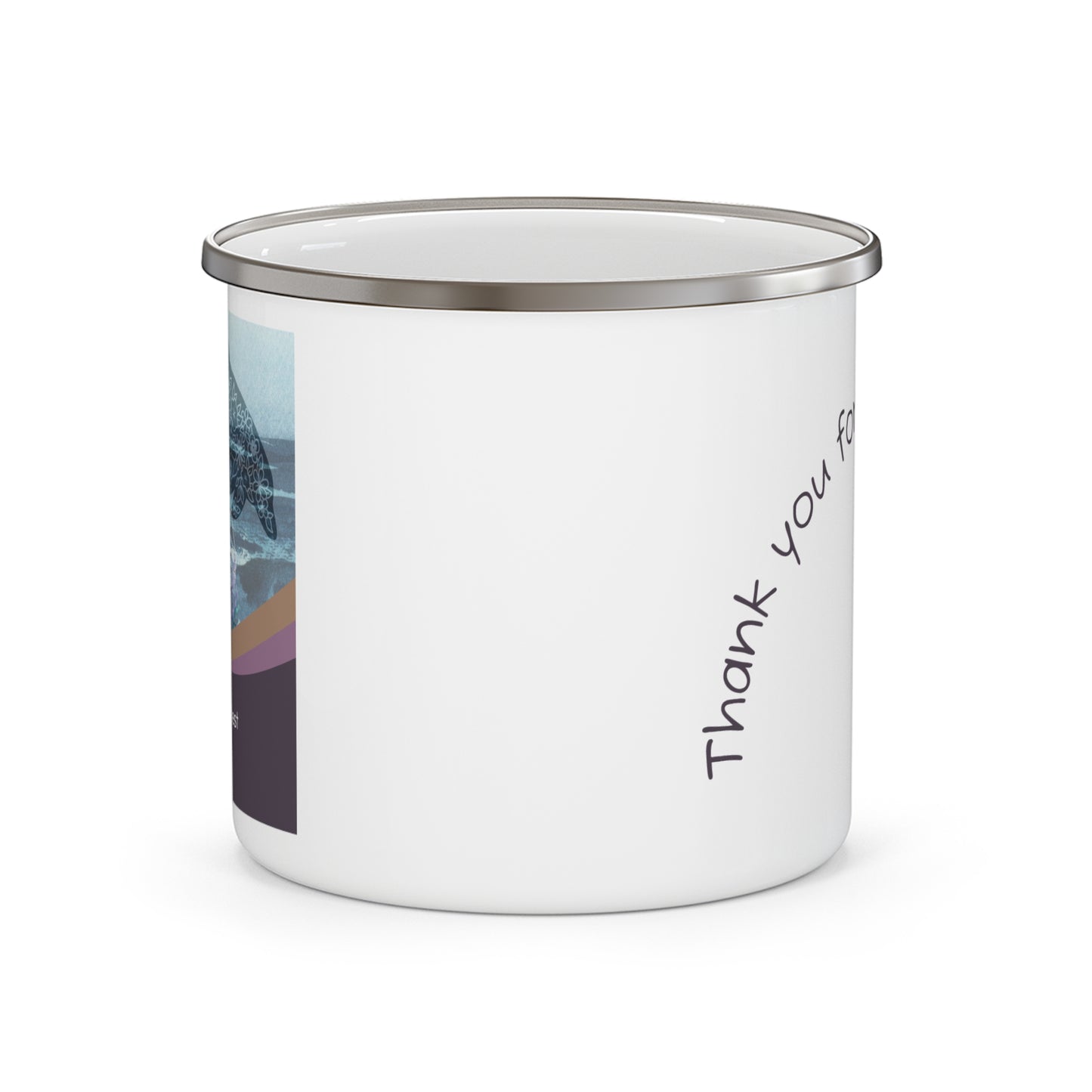 Thank You, Guest Appreciation, Enamel Camping Mug Hostess Gift Vista Nuovo Fine Art Prints by Juliana2me