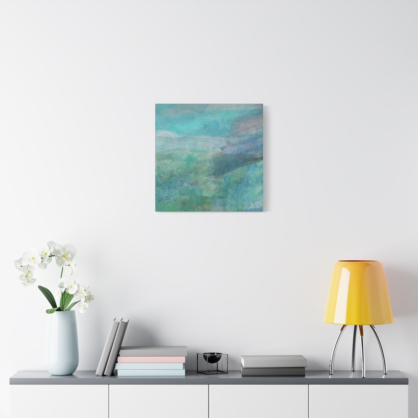 "Tealy"  Canvas Art Print for Beach, Lake or City Vacation Homes Vista Nuovo Fine Art Prints by Juliana2me