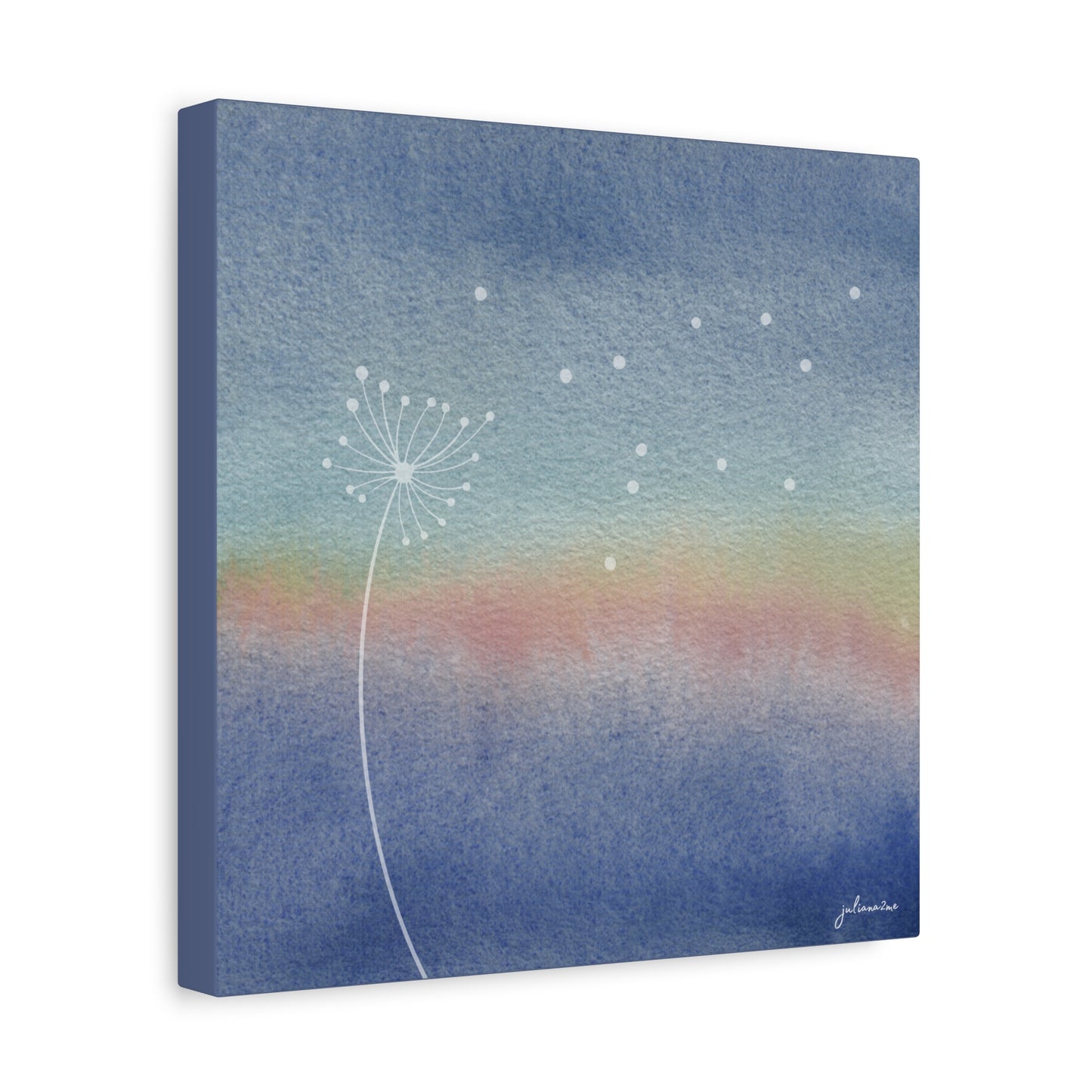 Almost Dandelion, Dreamy Canvas Wall Art, Watercolor Decor, Nature Inspired Home Decor, Wall Hanging Artwork for Airbnb Vacation Rental Homes Vista Nuovo Fine Art Prints by Juliana2me