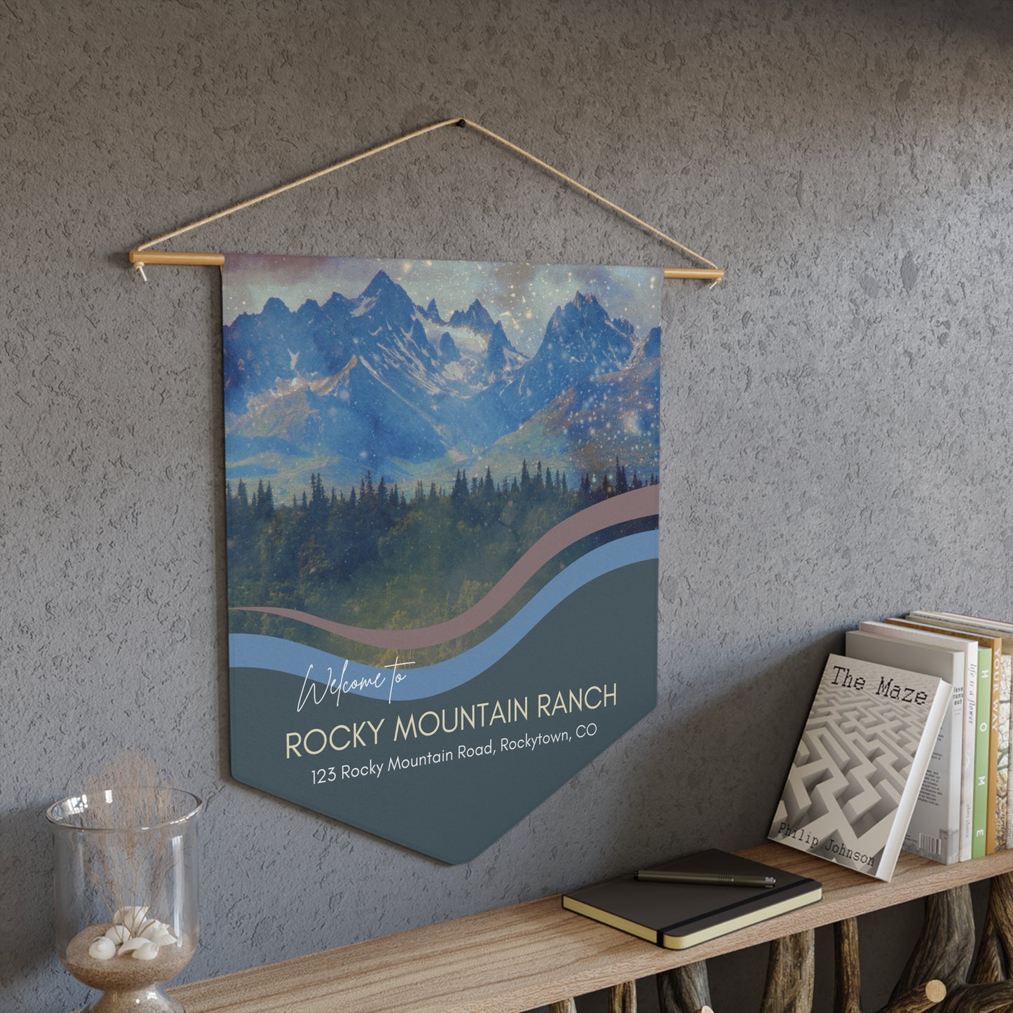 ROCKY MOUNTAIN Welcome Pennant for Airbnb Hosts Vista Nuovo Fine Art Prints by Juliana2me