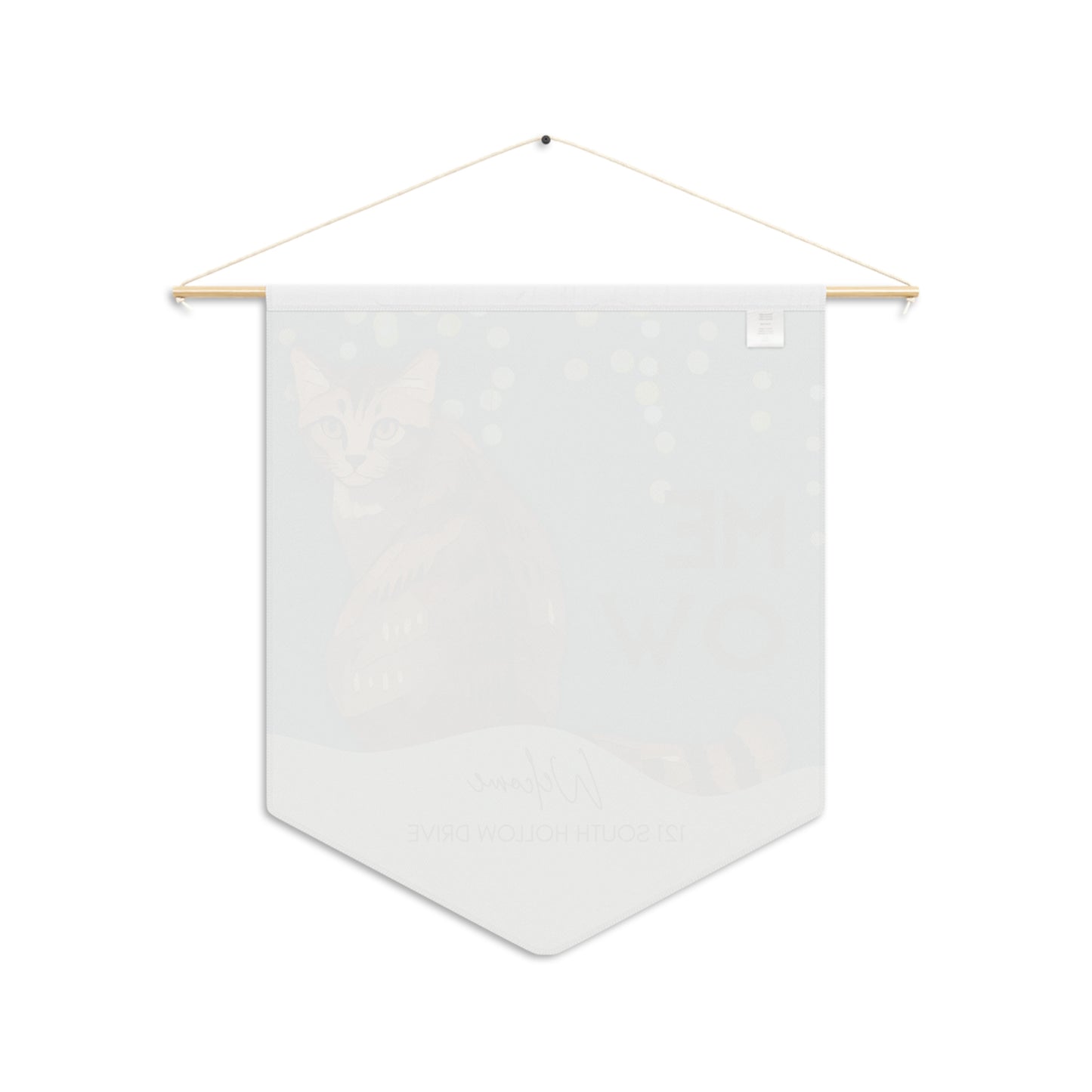 Cat “Meow” Welcome Pennant — Personalized Home Address Banner Vista Nuovo Fine Art Prints by Juliana2me