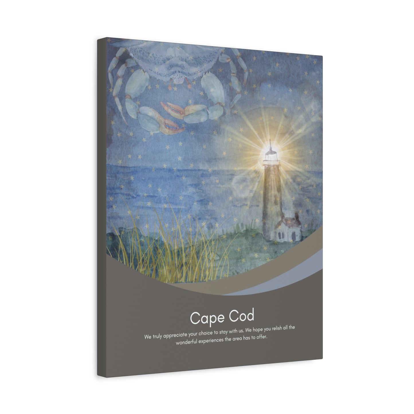 Cape Cod Canvas Welcome Sign for Airbnb Hosts Vista Nuovo Fine Art Prints by Juliana2me