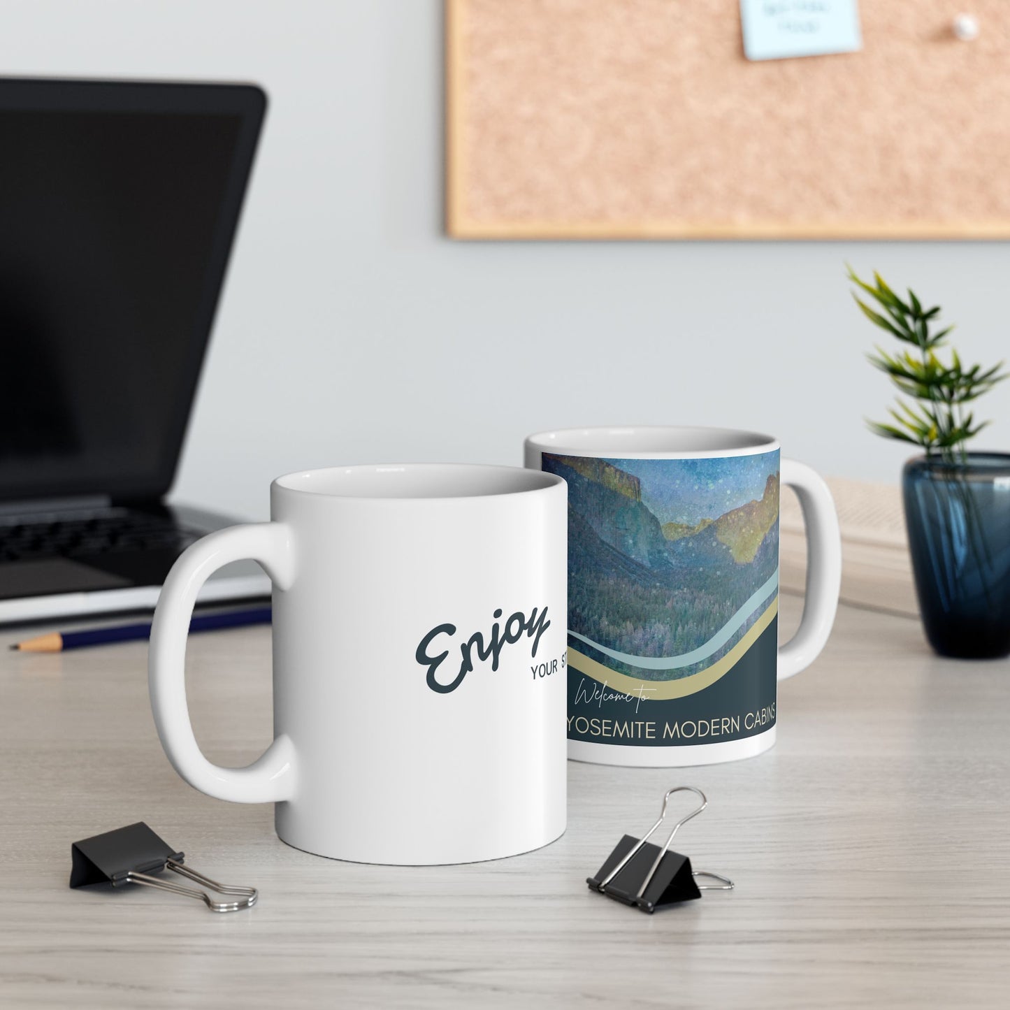 Yosemite National Park Ceramic Mug - Nature Lover's Gift, Adventure Coffee Cup, Hiking Souvenir, Travel Mug, Outdoor Decor Vista Nuovo Fine Art Prints by Juliana2me