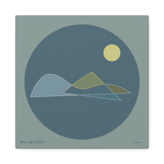 New Hampshire Shapes Canvas Print - Minimal Line Art for Mountain Lovers