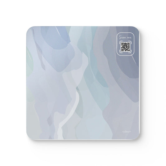 Minimalist Corkwood Coaster Set - Stylish "Powder Day"  Design - Perfect for your BNB near the Ski Areas
