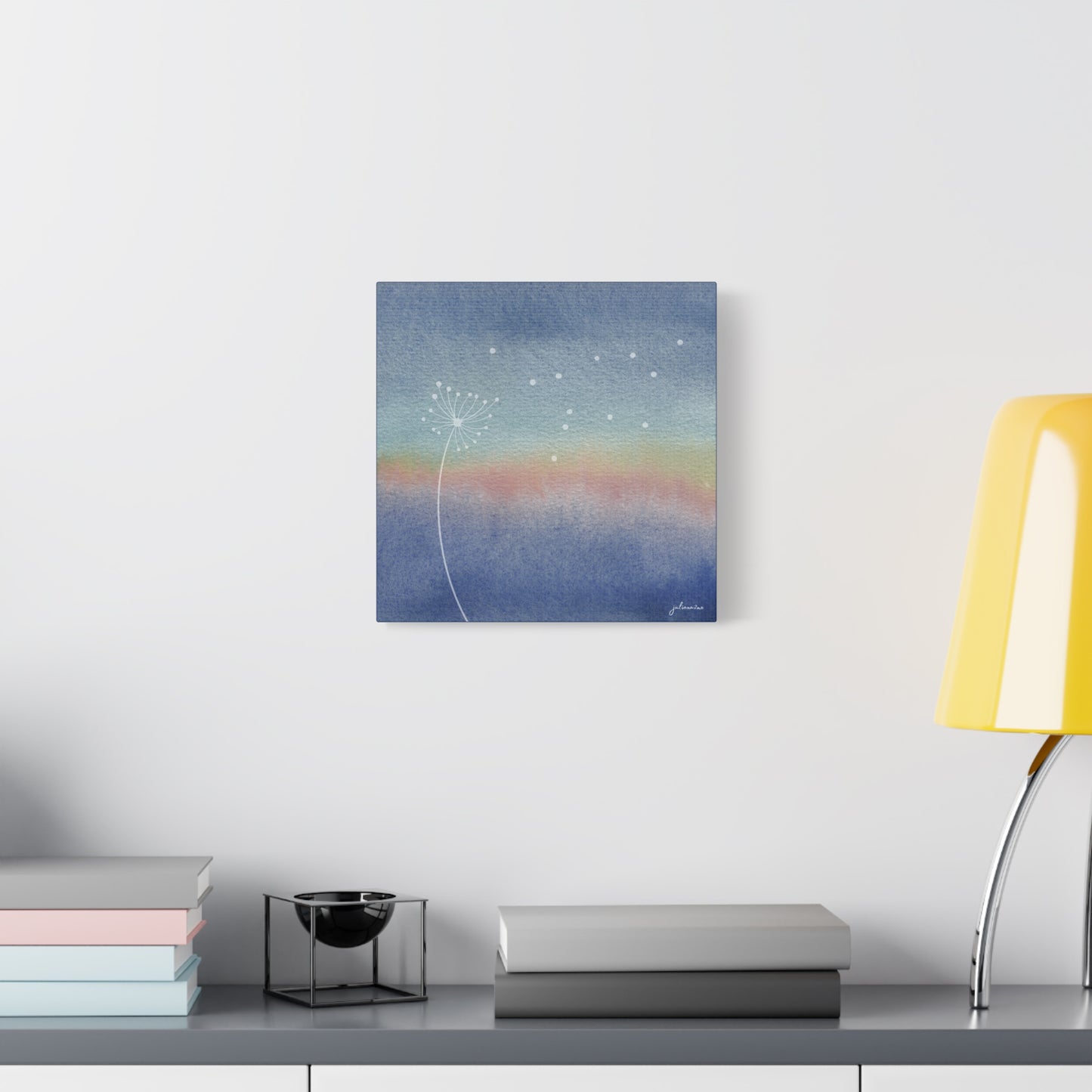 Almost Dandelion, Dreamy Canvas Wall Art, Watercolor Decor, Nature Inspired Home Decor, Wall Hanging Artwork for Airbnb Vacation Rental Homes Vista Nuovo Fine Art Prints by Juliana2me