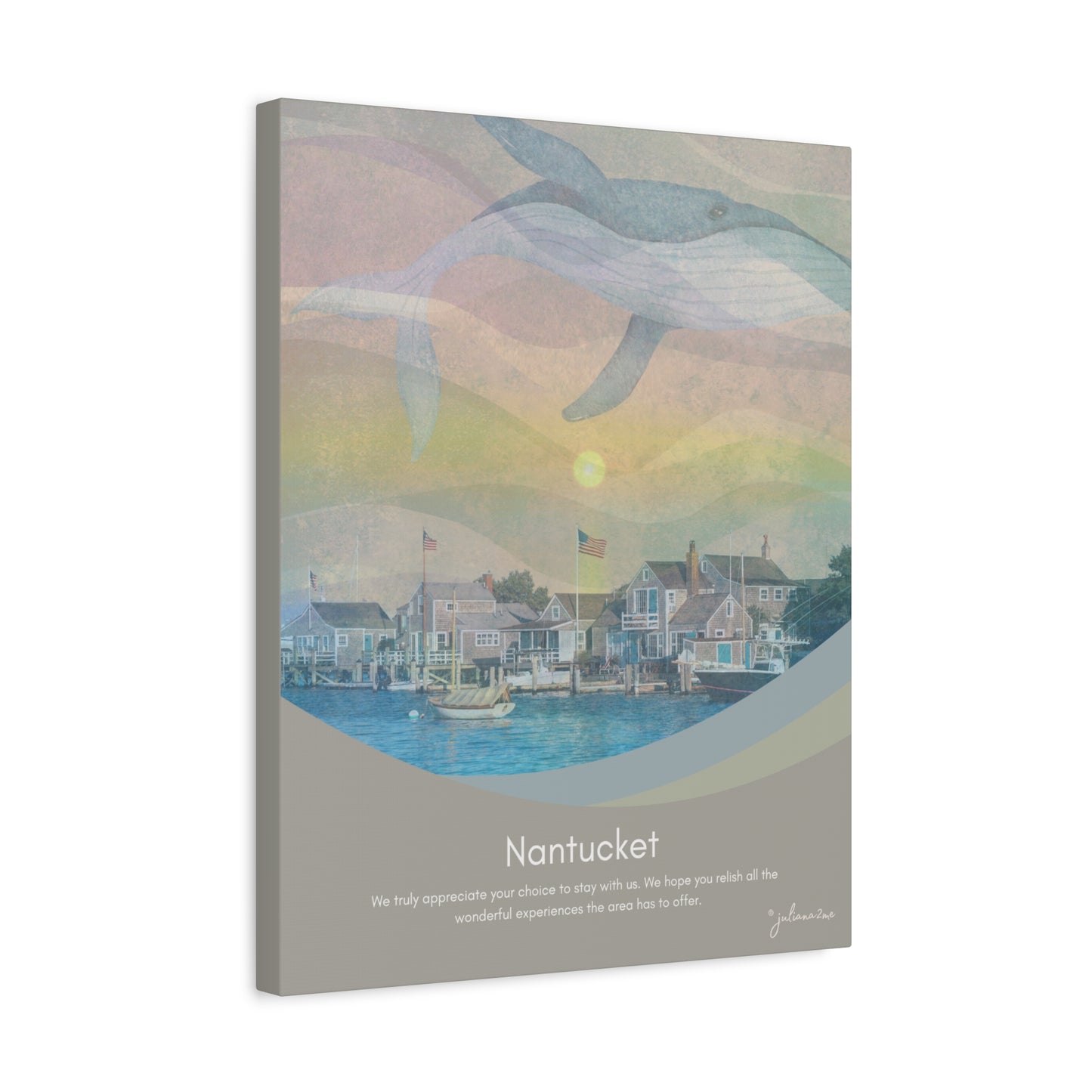 Nantucket Canvas Welcome Sign for Airbnb Hosts Vista Nuovo Fine Art Prints by Juliana2me