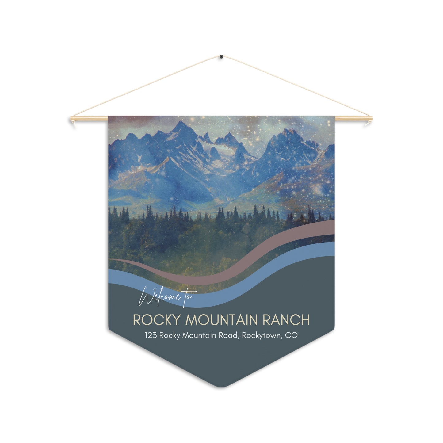 ROCKY MOUNTAIN Welcome Pennant for Airbnb Hosts Vista Nuovo Fine Art Prints by Juliana2me