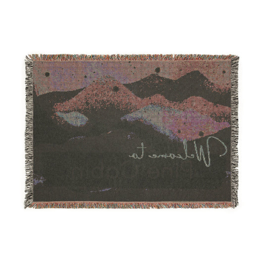 Personalized Mountain Welcome Woven Blanket