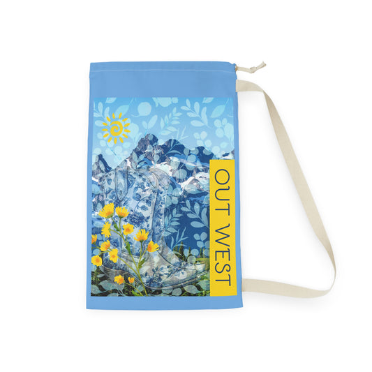 Out West Colorful Laundry Bag, Out West Design, Eco-Friendly Storage Solution, Travel and Vacation Home Organizer
