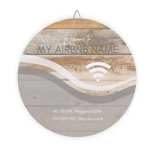 Wooden Wifi Sign for Airbnb Rental Hosts